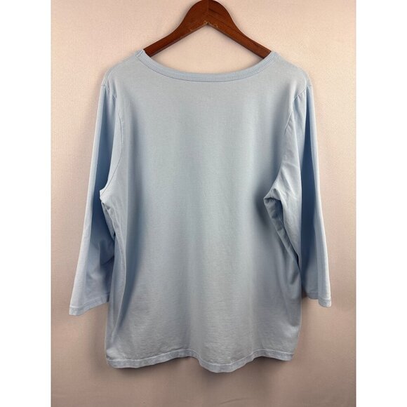 Women’s D&Co. XL Light Blue Long Sleeve Shirt - Picture 3 of 5